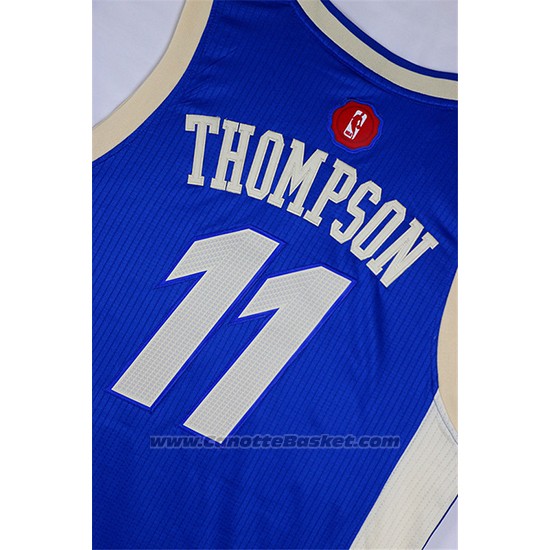 Maglia Natale 2015 Golden State Warriors Klay Thompson #11 Blu